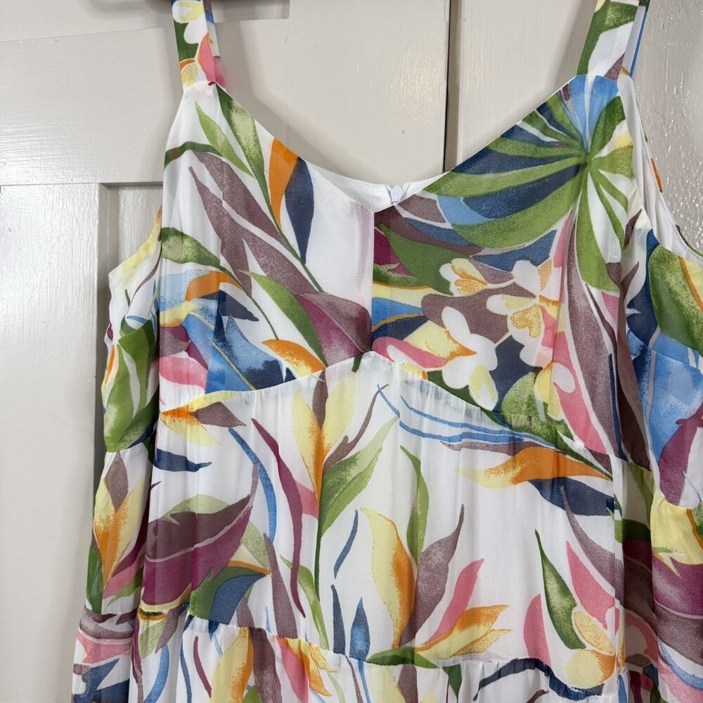 Julia Jordan Size 16 Printed Sleeveless Tiered Maxi Dress Vacation Resort Floral - Picture 4 of 11